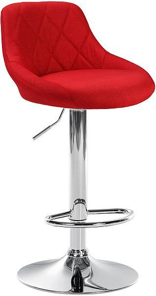 CLP Barhocker Lazio Stoff chrom, rot, 102682905, 4251380487981