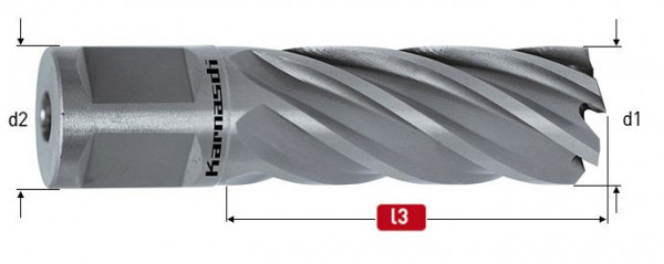 Karnasch HSS-XE Kernbohrer, Weldonschaft 19mm, Nutzlänge 50mm, Silver-Line50 d=36mm, 201265036