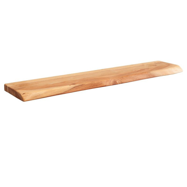 Wohnling Wandregal mit Baumkante Akazie Massivholz 115 cm, Holz Natur, Landhausstil, WL5.974