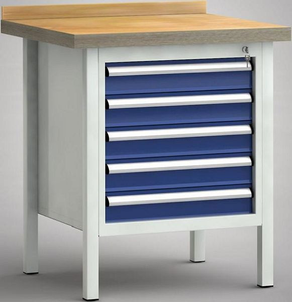 KLW Profi-Werkbank - 700 x 700 x 905 mm L x T x H (ERGO-Version), 100EA/100EA/100EA/100EA/100EA, WP052E-0750M45-E7023