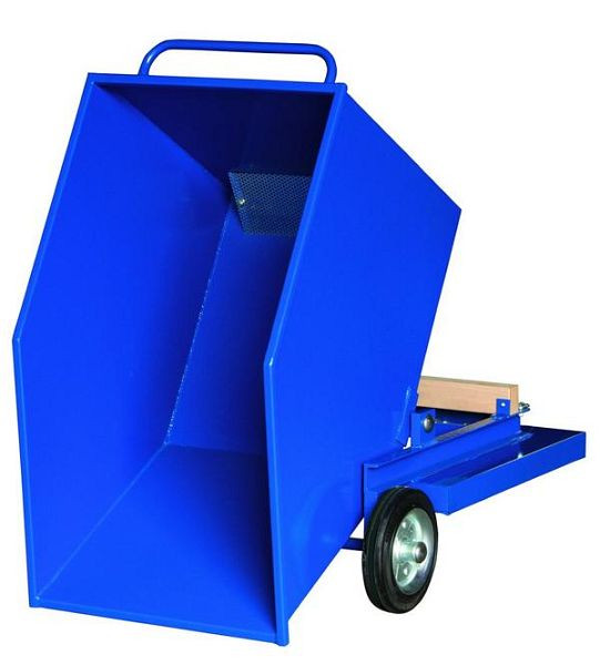 KLW Blechkastenwagen, mit komplett dichtgeschweißtem Kippbehälter, einschließlich Staplertaschen, Ablasshahn, Lochblechsieb und Arretierung, 8615-6050-400L