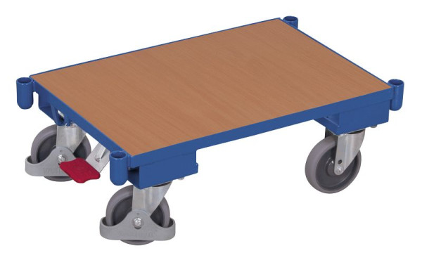 VARIOfit Euro-System-Roller mit Boden und Eckhülsen, Ladefläche: 610 x 415 mm, RAL 5010 enzianblau, Ladehöhe: 235 mm, sw-410.062