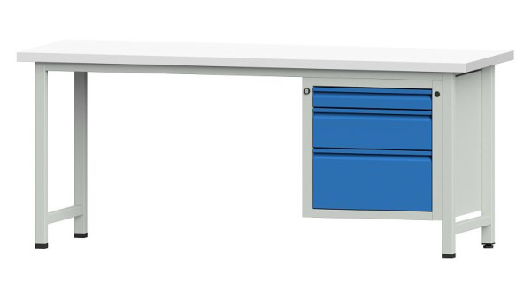 ANKE Werkbänke Kombiwerkbank, Modell 730 E, 2000 x 700 x 840 mm, RAL 7035/5012, KSP 40 mm, 510.810