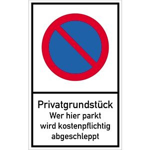 Moedel Privatgrundstück Wer hier parkt ..., Alu, 250x400 mm, 57006