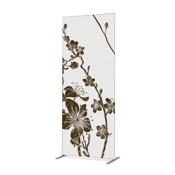 Showdown Displays Textil Raumteiler Deko 85-200 Doppel Abstrakte Japanische Kirschblüte Braun ECO, ZBSLIM085-200-DSI9ECO
