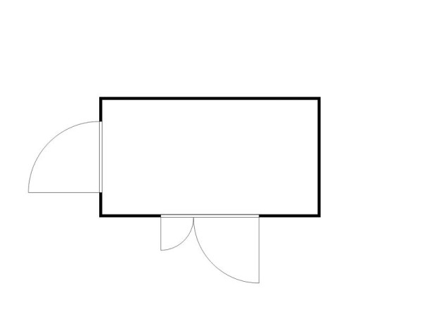 FLADAFI Materialcontainer IC Pro 1400, isoliert, Holzfußboden, Doppelflügeltür (asymmetrisch) auf der 4 m Seite und Einflügeltür, F2221400710