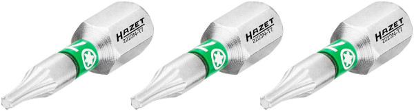 Hazet Bit, Sechskant massiv 6,3 (1/4 Zoll), Innen TORX® Profil, T7, Anzahl Werkzeuge: 3, 2223N-T7/3