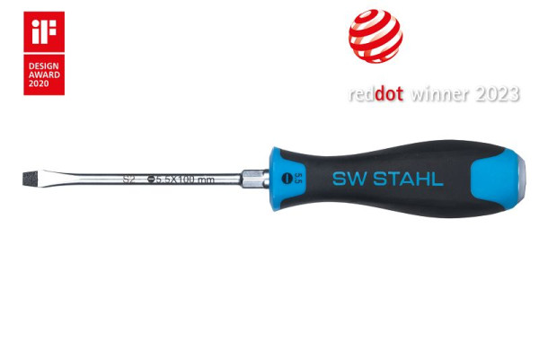 SW-Stahl Schraubendreher, schlagfest, Schlitz, 5,5 x 100 mm, 32751SB