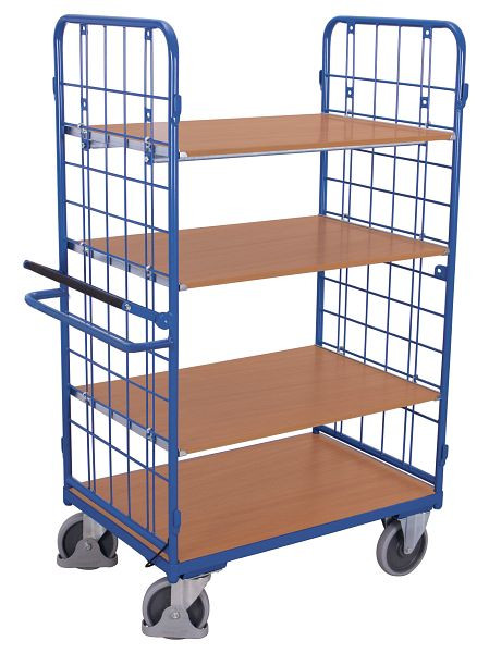VARIOfit Etagenwagen hoch mit Totmannbremse, Außenmaße: 1.195 x 715 x 1.825 mm, RAL 5010 enzianblau, sw-700.280