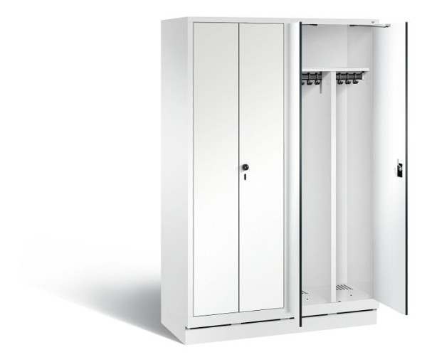 C+P Schwarz-Weiss-Spind Evolo, H1800xB1190xT500mm, Farbe: Verkehrsweiß / Dekor Weiß, 48022-40 S10297