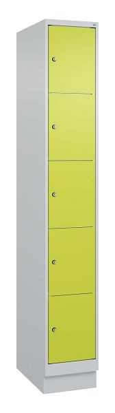 C+P Schließfachschrank Classic PLUS, Sockel, 1950x300x500mm, 7035/0024, mit 5 Fächern, 080020-105 S10010