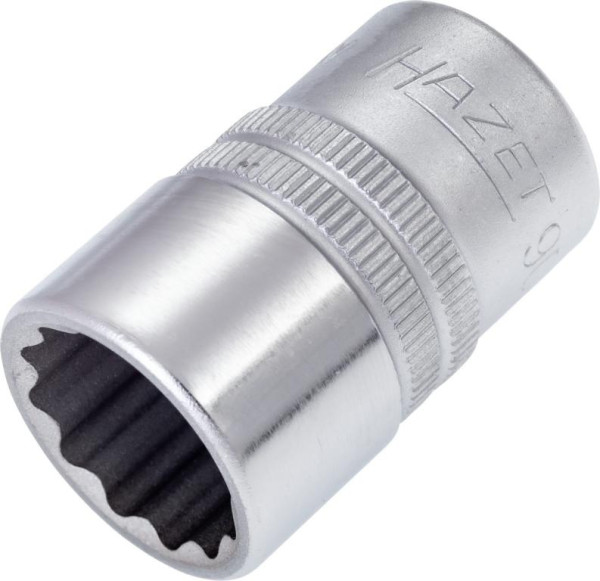 Hazet Steckschlüsseleinsatz, Doppelsechskant, Vierkant hohl 12,5 mm (1/2 Zoll), 17 mm, Mit Rändelung, 900Z-17