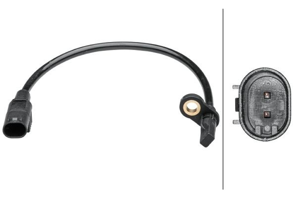 HELLA Sensor, Raddrehzahl, 2-polig, Gesamtlänge: 300mm, 6PU 012 679-551