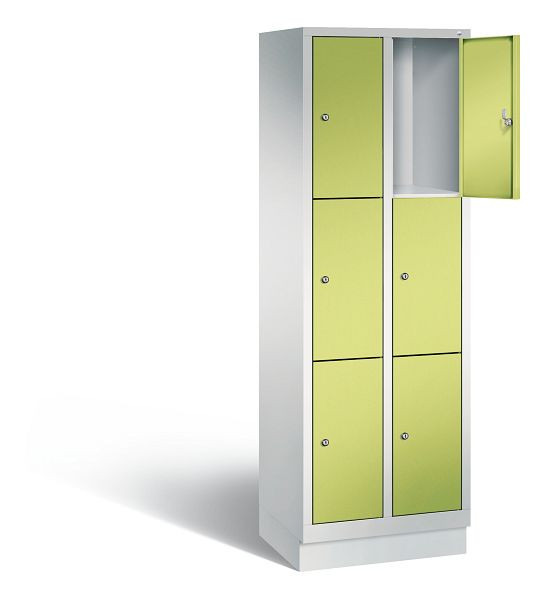 C+P Schließfachschrank Evolo, H1800xB610xT500mm, Farbe: Lichtgrau / Viridingrün, 48020-203 S10086