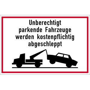 Moedel Unberechtigt parkende Fahrzeuge werden ..., Alu, reflektierend RA1, 600x400 mm, 56998