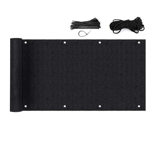 Sekey Balkon Sichtschutz Balkonabdeckung HDPE 220 g/m², 90x600 cm, Leicht Transparent, 350096