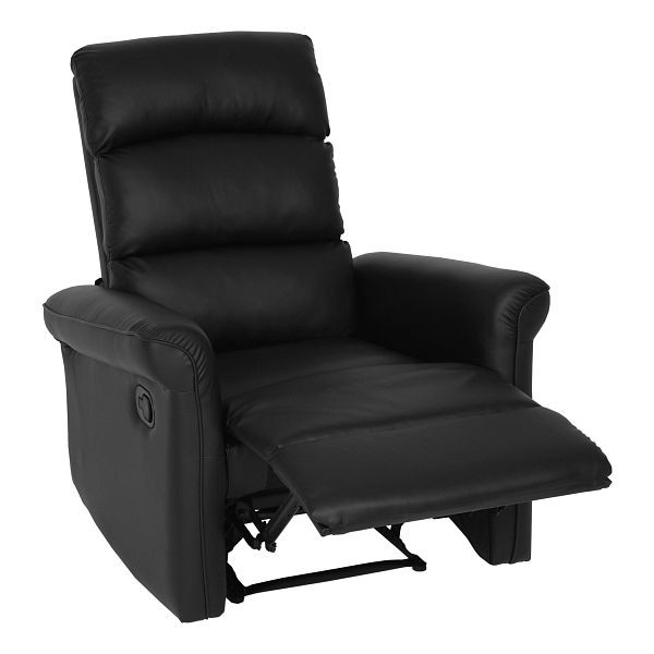 Mendler Fernsehsessel HWC-J96, Relaxsessel Sessel Liegesessel, Liegefunktion verstellbar Kunstleder, schwarz, 86225