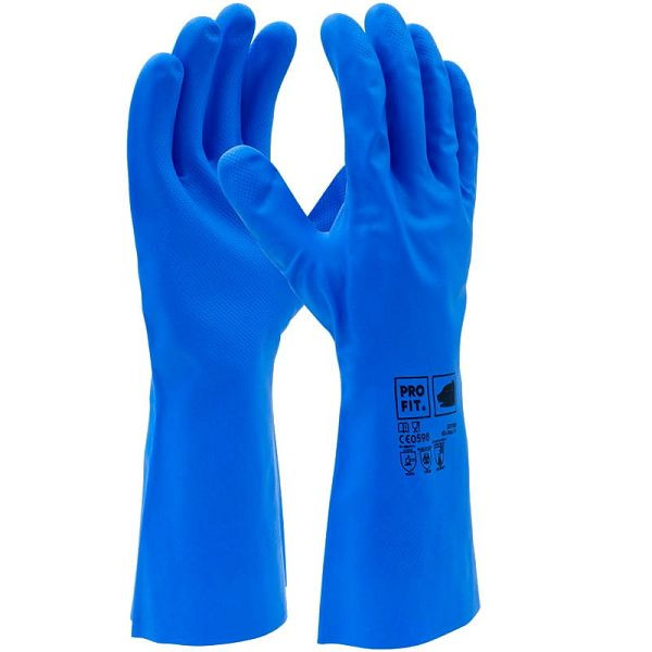 MBS Medizintechnik Trivex Nitril Chemikalienschutzhandschuhe, Gr. 10 / 33 cm / blau, 100135