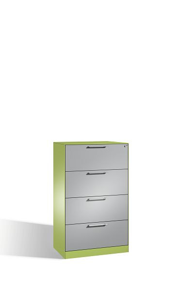 C+P Karteischrank Asisto, H1310xB800xT435mm, Farbe: Viridingrün / Weißaluminium, Bügelgriff, 146023-422 S10032