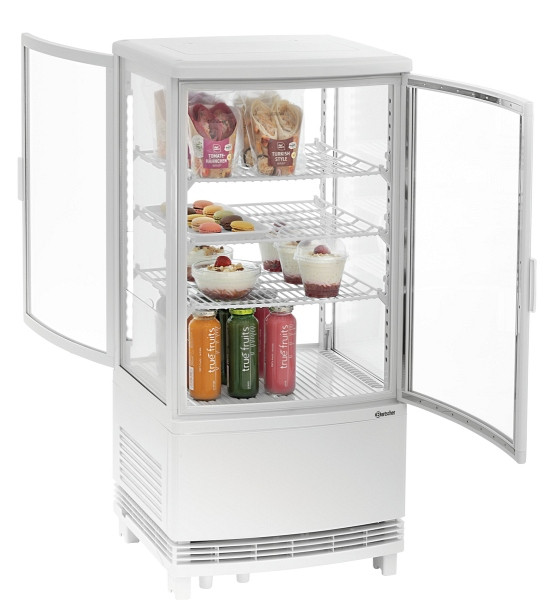 Bartscher Mini-Kühlvitrine 75L2T weiß, 75 Liter Inhalt, 700287