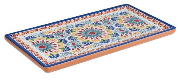 APS GN 1/3 Tablett -ARABESQUE-, 32,5 x 17,6 cm, Höhe: 2 cm, Melamin, innen: Dekor, außen: Terrakottaoptik, 84682