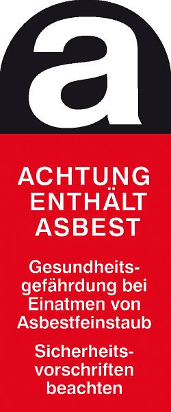 SafetyMarking Warnschild, Asbestfeinstaub, BxH 4x9,5 cm, Folie, selbstklebend, VE: 500 Stück/Rolle, 31.3563