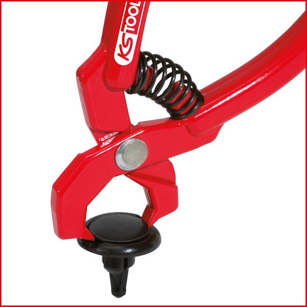 KS Tools Niet-Lösezange, rot, abgewinkelt, 100mm, 115.1097