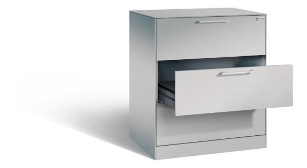 C+P Karteischrank Asisto, H1010xB800xT600mm, Farbe: Weißaluminium, Bügelgriff, 146243-322 S10017