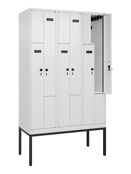 C+P Z-Spind Evolo PLUS, Gestell, 6 Fächer, 2120x1200x500mm, 9016/9016, Drehriegel, 0490337-326 S10019