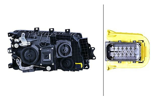 HELLA Halogen-Hauptscheinwerfer, für u.a. Scania L,P,G,R,S, NCC, für Rechtsverkehr, links, 1EH 014 541-051