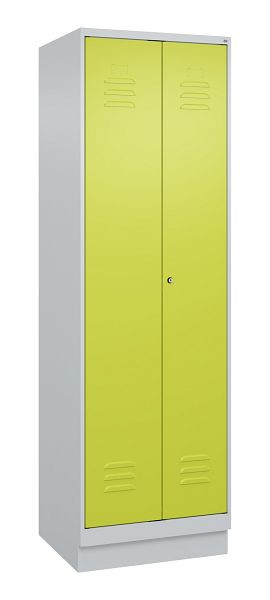 C+P Mehrzweckschrank Classic PLUS, Putzmittel-Spind, Sockel, 2 Abteile, 1950x600x500mm, 7035/0024, Zylinderschloss, 080120-00 S10025