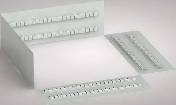 KLW Schlitzrasterrahmen für Schubladen, passend für Schubladen-Fronthöhe 200 - 400 mm für Schrankserie BEA/SEA (Außenmaße: 572 x 605 mm B x T), BEA-SRR-200