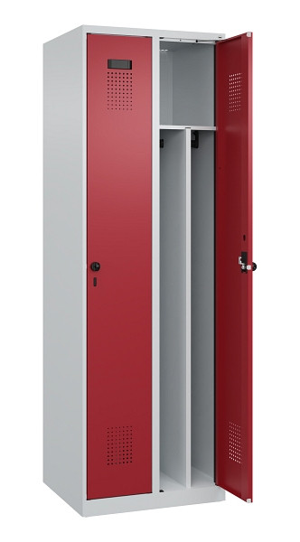C+P Spind Evolo PLUS, 2 Abteile, 1850x600x500mm, 7035/3003, Verschluss Drehriegel, 049000-20F S10004