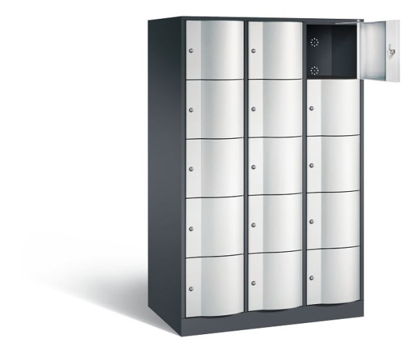 C+P XL-Schließfachschrank Resisto, H1950xB1148xT640mm, Farbe: Schwarzgrau / Lichtgrau, 8570-373 S10062