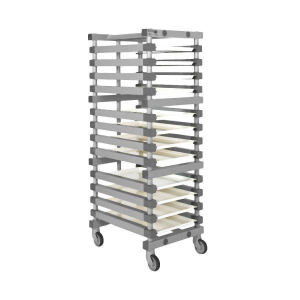 REA Grey Regalwagen EN (600x400mm) 12 Etagen, Hochwertiger Kunststoff, 307.297
