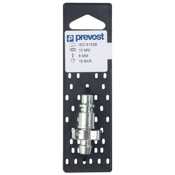 Prevost Nippel Iso B für Schlauchanschluss mit Ohrklemmen auf Lochplatten, für Schlauch mit Innen-Ø= 10 mm, IRP 086810P