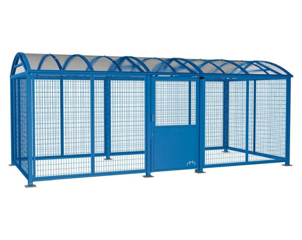 Procity Abschließbare Überdachung Vierkantrohr "Xl", mit Seitenverkleidung+Tür, Drahtgitter Beschichtet, Euro-Zylinderschloss, RAL 5010, 529096.5010