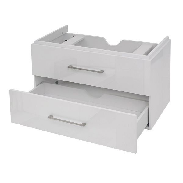 Mendler Premium Waschbeckenunterschrank HWC-D16, Waschtischunterschrank Waschtisch Badmöbel, hochglanz 90cm, weiß, 62245