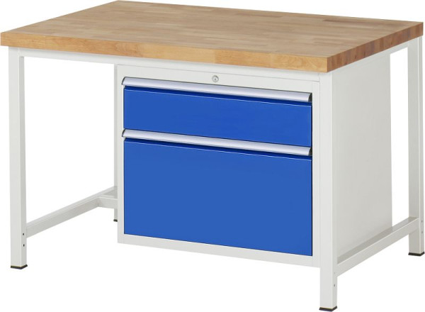 RAU Werkbank Serie 8000 - Modell 8256, B1250 x T900 x H840-1040 mm, Systemunterbau B1245 x T850 x H800-1000 mm, 03-8256A1-129B4H.11