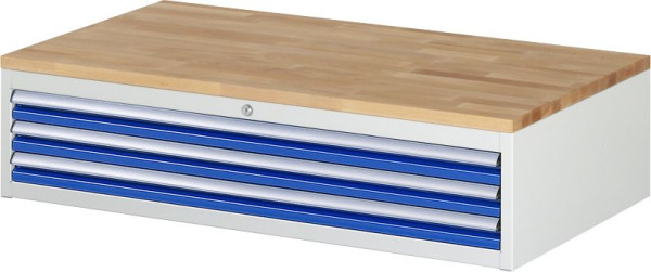 RAU Schubladenschrank Serie 7000, B1145 x T650 x H285mm, 3 x Schublade-Größe-XXL 3xH60 mm, Buche-Massiv-Arbeitsplatte, Stärke 25 mm, 03-XXL1.2A-B.11