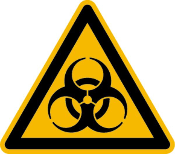 Schilder Klar Warnzeichen Warnung vor Biogefährdung DIN EN ISO 7010-W009, 100 mm Folie selbstklebend, 3143/61