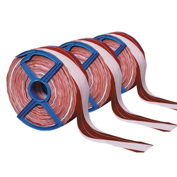 Stein HGS Absperrband 'Fadenverstärkt', ohne, rot/weiß, VE: 5 Spulen, 12963