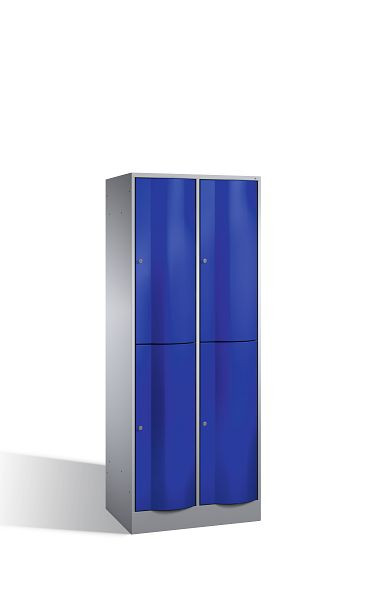 C+P Spind doppelstöckig Resisto, H1950xB772xT540mm, Farbe: Weißaluminium / Enzianblau, 8270-272 S10159