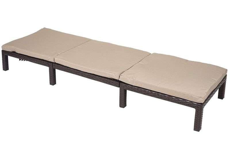 Mendler Sonnenliege Aus Poly-Rattan – Anthrazit, Mit Kissen, 5-fach Höhenverstellbar