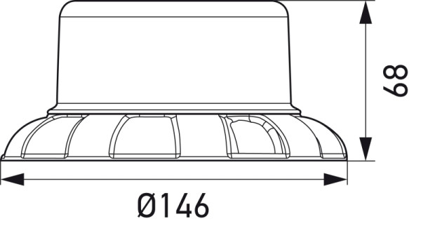 HELLA LED-Blitz-Kennleuchte, K-LED Nano, 12/24V, gelb, Rohrstutzen, flexibel, 2XD 066 146-011