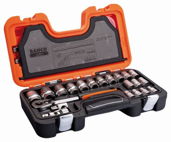 Bahco 1/2" Steckschlüssel-Satz, Sechskant, metrisch mit Umschaltknarre, S240