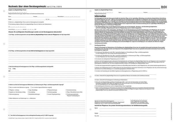 BOI Nachweis über einen Beratungseinsatz, VE: 50 Stück, 9206-00313
