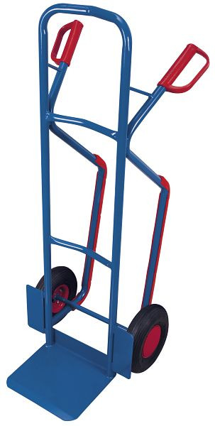 VARIOfit Stahlrohrkarre, Außenmaße: 550 x 615 x 1.305 mm, RAL 5010 enzianblau, Radsatz: Luftbereifung, sk-710.005