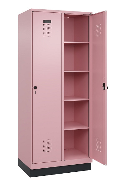 C+P Wäsche-Spind Evolo PLUS, mit Sockel, 2 Abteile, 1950x800x500mm, 3015/3015, Verschluss Drehriegel, Ablageböden 8, 049020-22B S10024