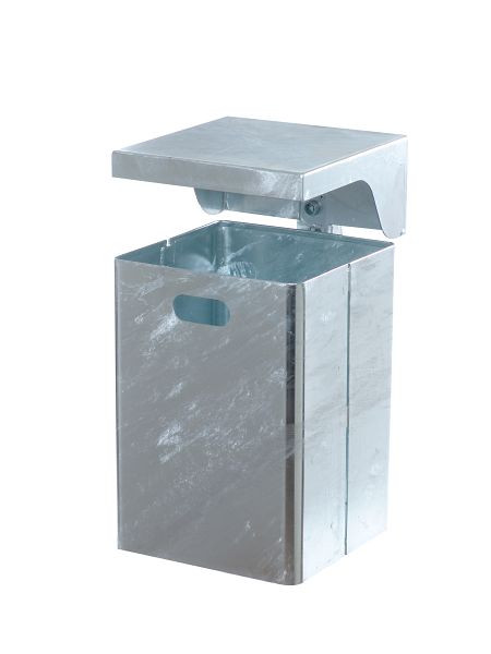 Schake Abfallbehälter -eckig- mit Dach, feuerverzinkt, ohne Standpfosten, 4036